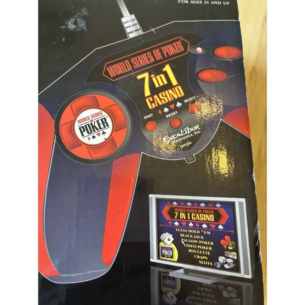 1A World Series of Poker Plug & Play 7-in-1 Casino Gambling Video Game Excalibur